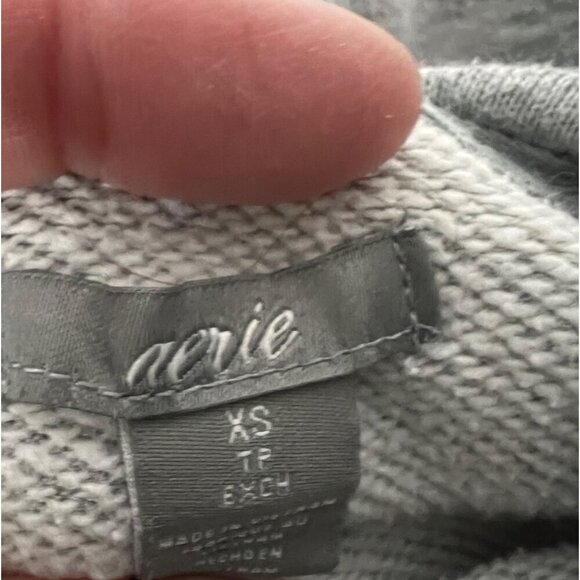 Aerie Grey Oversized Kangaroo Pocket‎ Turtleneck Sweatshirt Size XS - Picture 7 of 7
